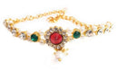 Martina Jewels  Pack Of 6 Maroon & Green Austrian Stone Gold Plated Bajuband  - Baju-101_6