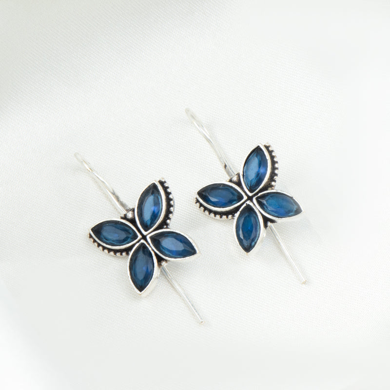 Nipura Blue Pankhuri Drop Earrings