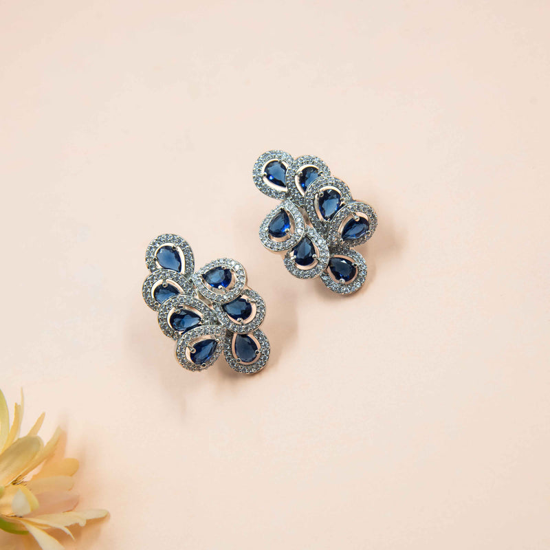 Nipura Blue Pekham Diva Statement Earrings