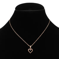 Etnico Rose Gold Plated Glittering CZ Zircon Heart Chain Pendent Necklace for Women & Girls (CH51RG)