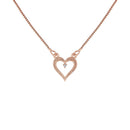 Etnico Rose Gold Plated Glittering CZ Zircon Heart Chain Pendent Necklace for Women & Girls (CH52RG)