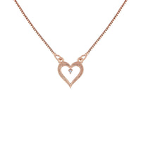 Etnico Rose Gold Plated Glittering CZ Zircon Heart Chain Pendent Necklace for Women & Girls (CH52RG)