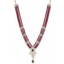 Mahi Ethnic Gold Plated Maroon and White Kundan Necklace set for Women VNCJ100158Mar