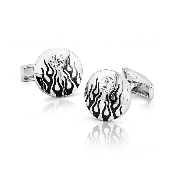 Mahi Rhodium Plated Fiery Liana Cufflinks