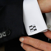 Mahi Black & White Rhodium Plated Made with Swarovski