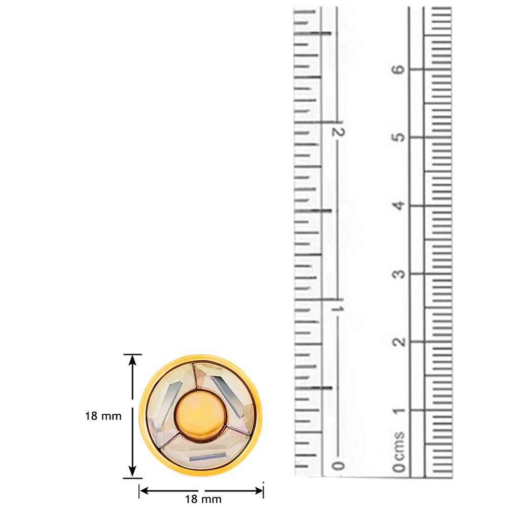 Mahi Gold Plated Golden Shadow Round Cufflink