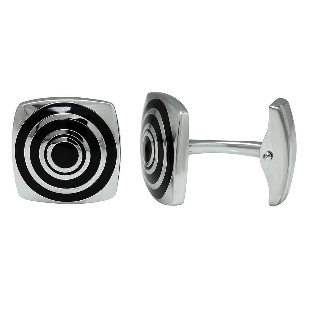 Mahi Rhodium Plated Black Beauty Cufflink