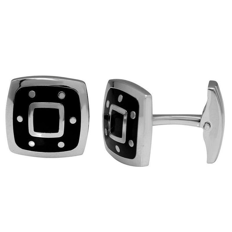 Mahi Rhodium Plated Graceful Partywear Cufflink