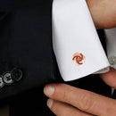 Mahi Solitaire Red Crystals Rosegold Plated Cufflink for Mens and Boys (CL1100545ZRed)