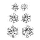 Mahi Combo of 3 Exclusive Solitaire Stud earrings with Cubic Zirconia
