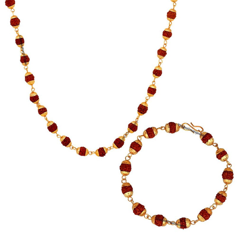 Mahi Combo of Rudrakshaa 24 Inch Mala and Bracelet for Men (CO1105139G)