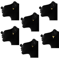 Mahi Combo of 6  Small Baby Size Stud Earrings with Crystal for Women and Girls CO1105265G
