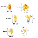 Mahi Combo of 6  Small Baby Size Stud Earrings with Crystal for Women and Girls CO1105265G