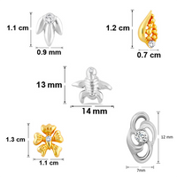 Mahi Combo of 10 Small Stud Earrings for Girls and Women CO1105272M