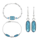 Mahi Combo of Solitaire 2 Bracelets and Drop Earrings
