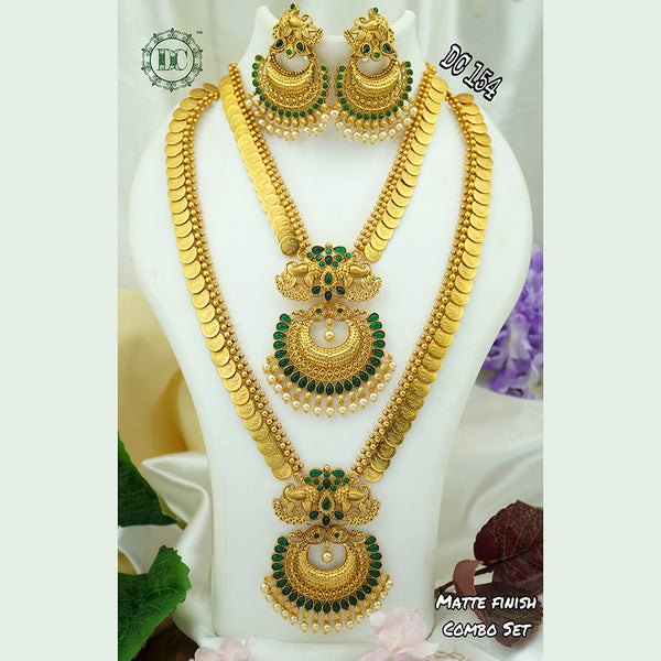 Diksha Collection Gold Plated Long & Short Necklace Set