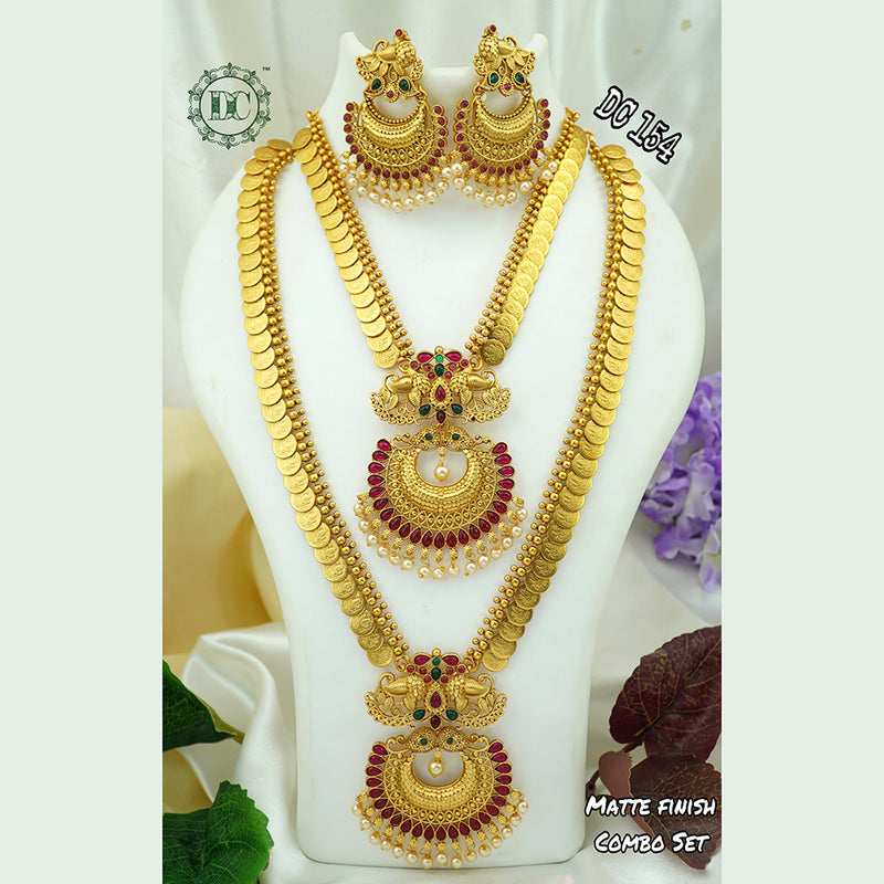 Diksha Collection Gold Plated Long & Short Necklace Set