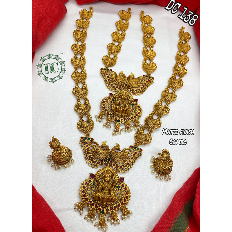 Diksha Collection Gold Plated Long & Short Necklace Set