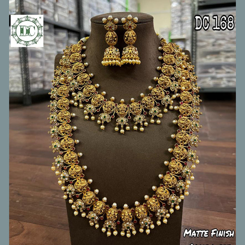 Diksha Collection Gold Plated Double Necklace Set