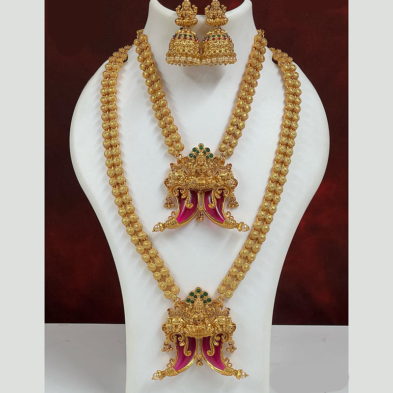 Diksha Collection Pota Stone Necklace Combo Set