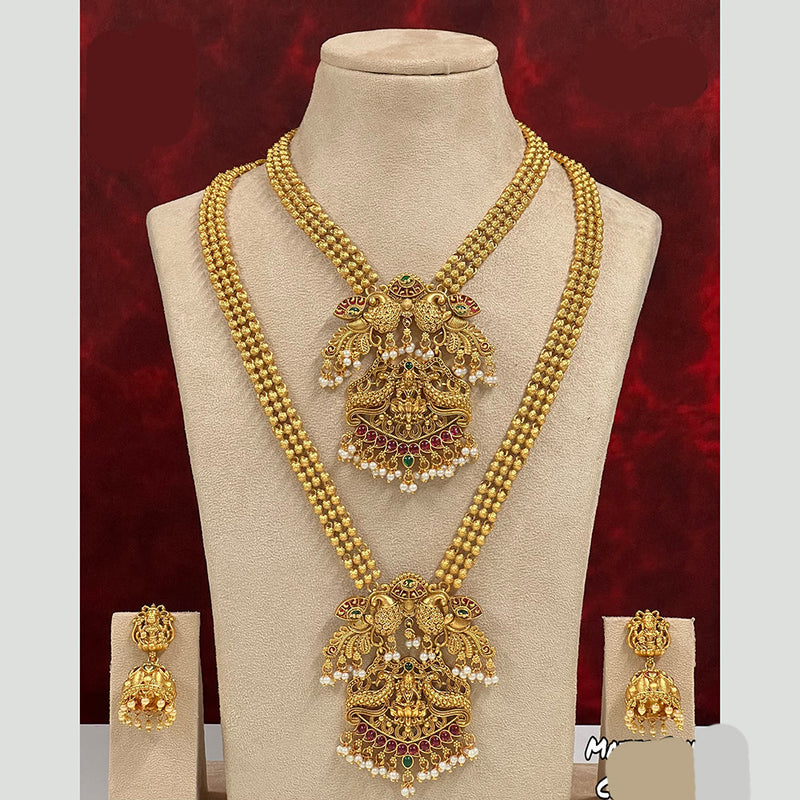 Diksha Collection Pota Stone Necklace Combo Set