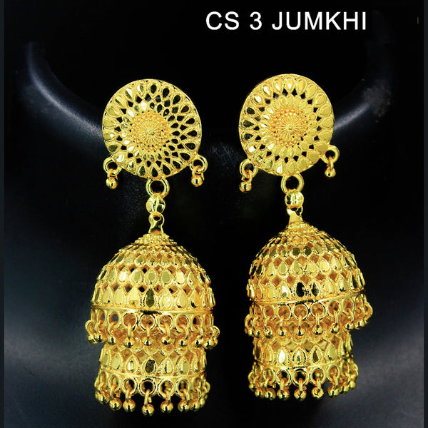 Mahavir Gold Plated Jhumki Earrings  - CS Jumkhi 3
