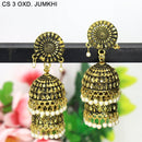 Mahavir Antique Gold Plated Jhumki Earrings - CS 3 OXD Jumkhi