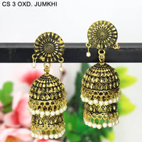 Mahavir Antique Gold Plated Jhumki Earrings - CS 3 OXD Jumkhi
