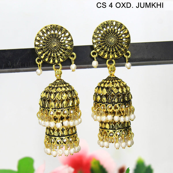 Mahavir Gold Plated & Pearl Jhumki Earrings  - CS Jumkhi 4 OXD