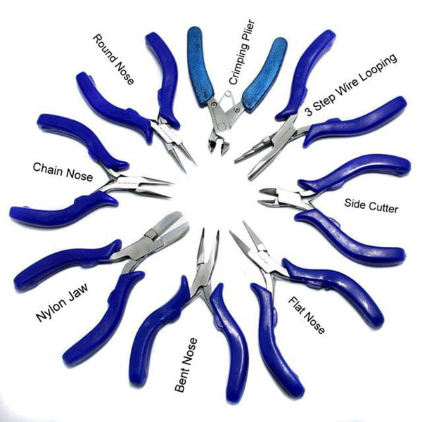 Beadsnfashion Jewellery Making Stainless Steel Pliers Tool, Pack Of 8 Pliers Combo
