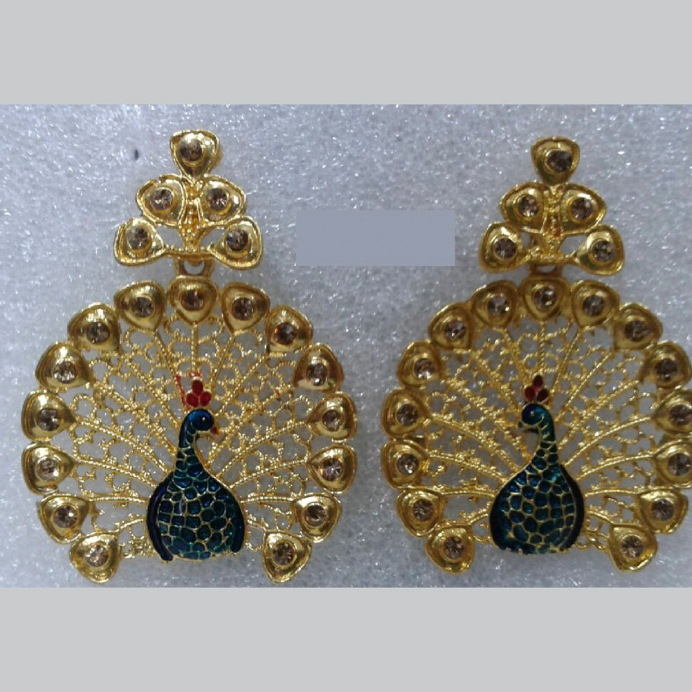 Midas Touch Pack Of 3 Austrian Stone & Meenakari Peacock Dangler Earrings