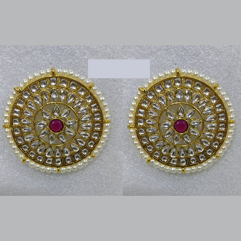 Midas Touch Kundan Stone Gold Plated Studs Earrings