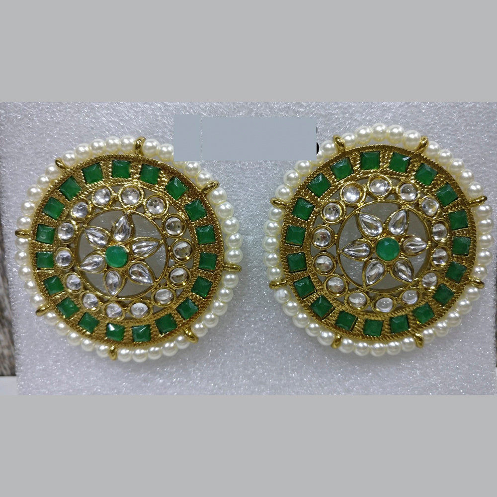 Midas Touch Kundan Stone Gold Plated Studs Earrings