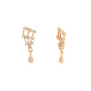 Etnico 18k Rose Gold Plated Traditional Single Line American Diamond Pendant with Black Bead Chain Mangalsutra for Women (D102)