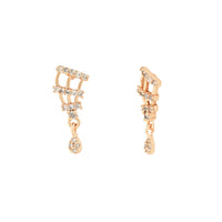 Etnico 18k Rose Gold Plated Traditional Single Line American Diamond Pendant with Black Bead Chain Mangalsutra for Women (D102)
