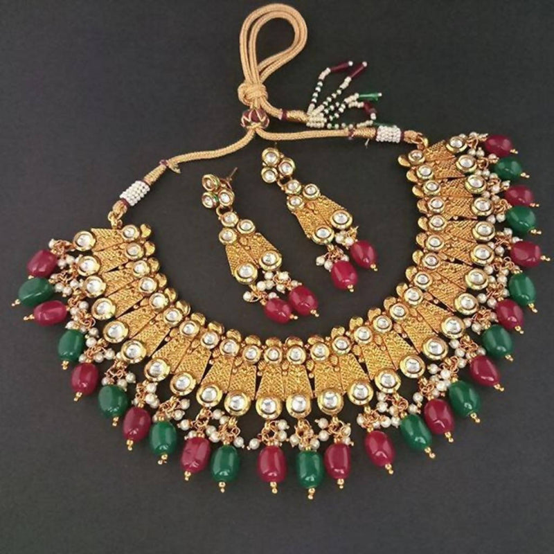 Real Creation Kundan Stone Copper Necklace Set