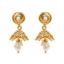 Kriaa White Pearl Gold plated Jhumki - 1307606