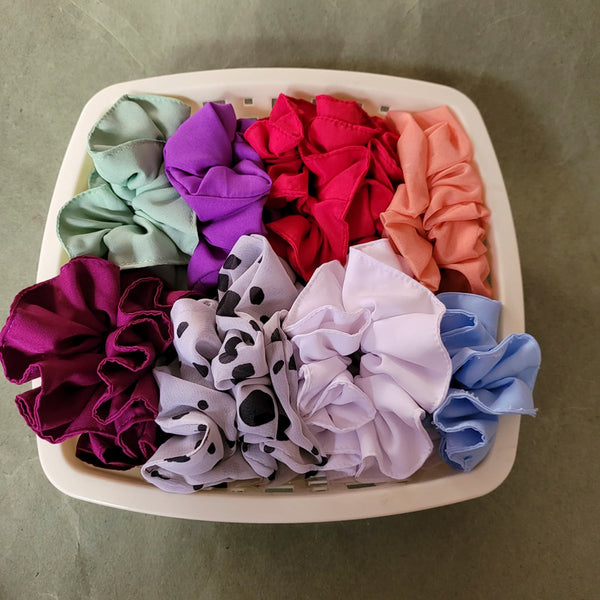 Dream Fashion Assorted Color Pack Of 6  Scrunchie Hair Rubber Band