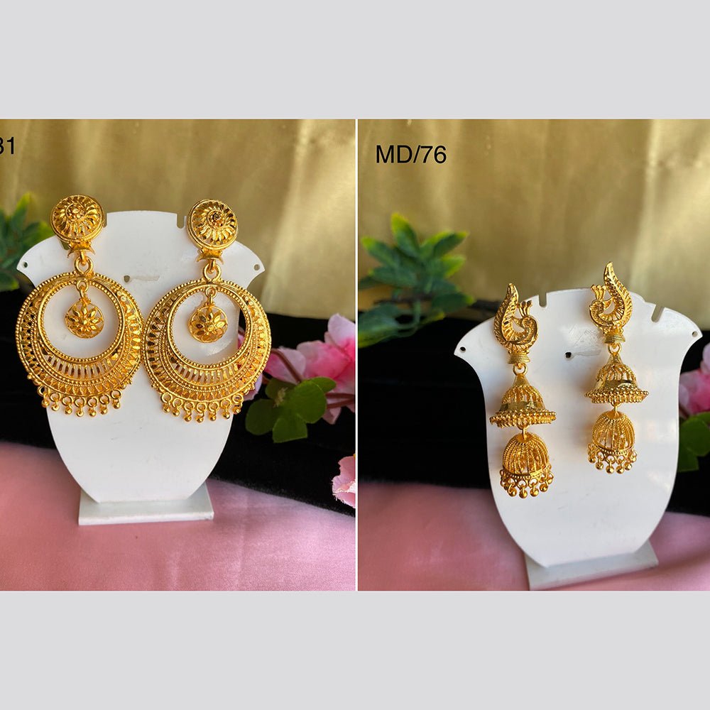 Mahavir Gold Earrings Combo