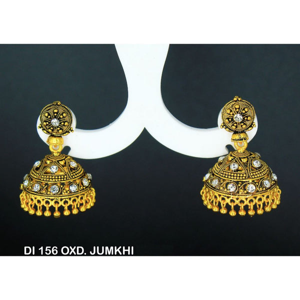 Mahavir Gold Plated Austrian Stone Jhumki Earrings  - DI Jumkhi 156