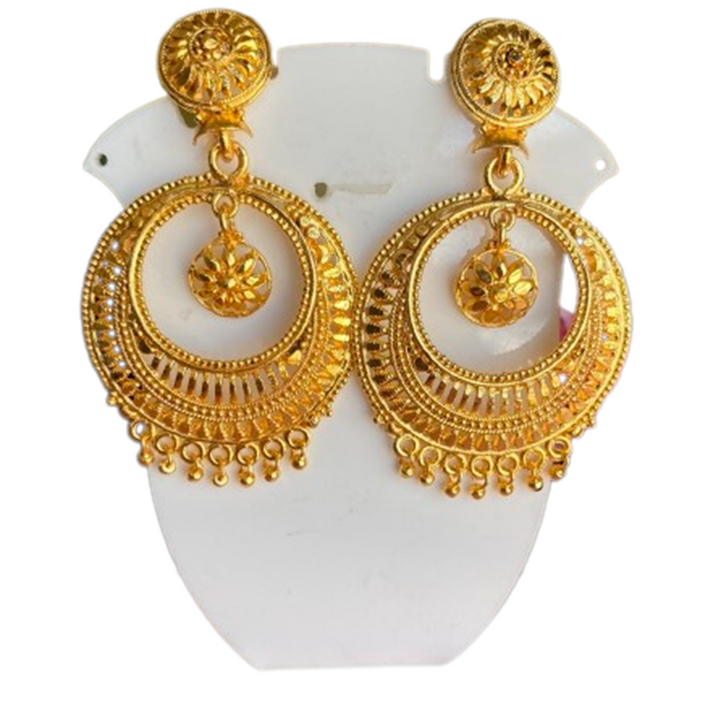 Mahavir Dye Gold Dangler Earrings