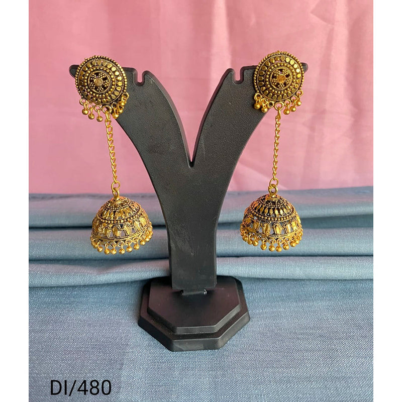 Mahavir Gold Plated Beads Jhumki Earrings