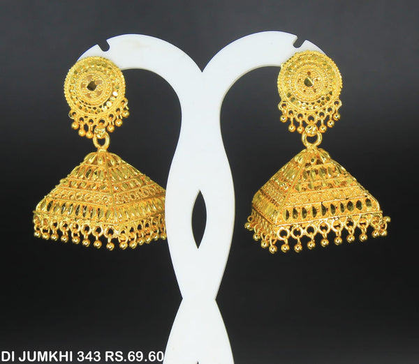 Mahavir Gold Plated Jhumki Earrings  - DI Jumkhi 343