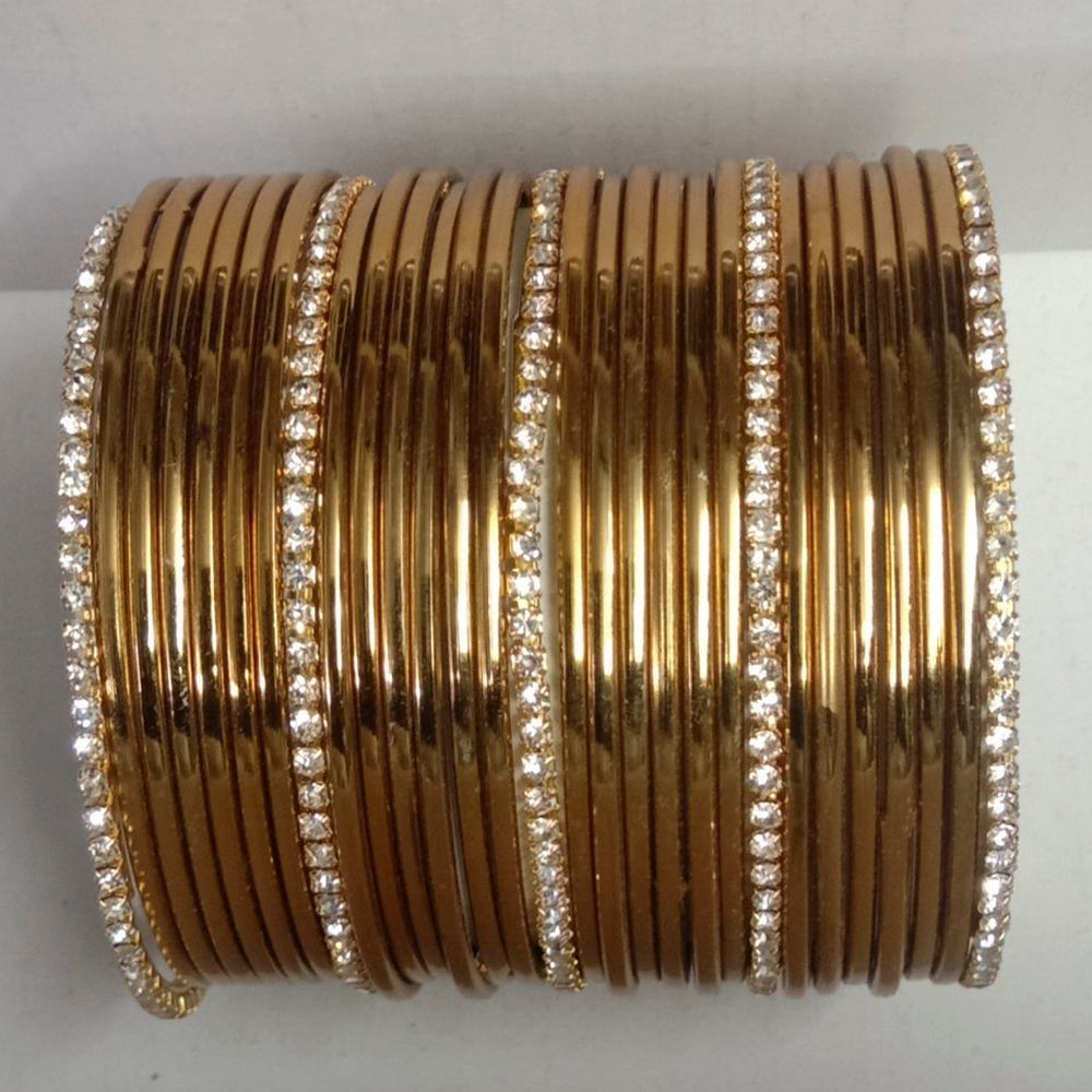 Shree Asha Bangles Gold Plated Austrian Stone Bangles Set - D no.1877