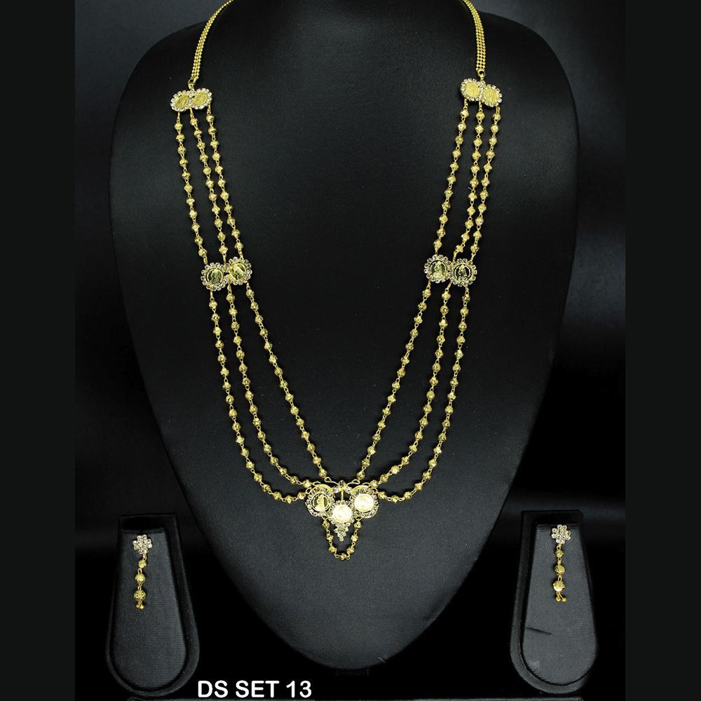 Mahavir Forming Look Gold Plated beautiful Multi Layer Necklace Set  - DS SET 13