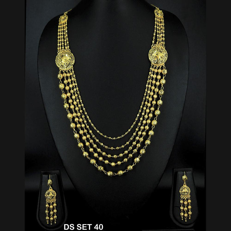 Bhavi Jewels Forming Look Gold Plated beautiful Multi Layer Necklace Set  - DS SET 40