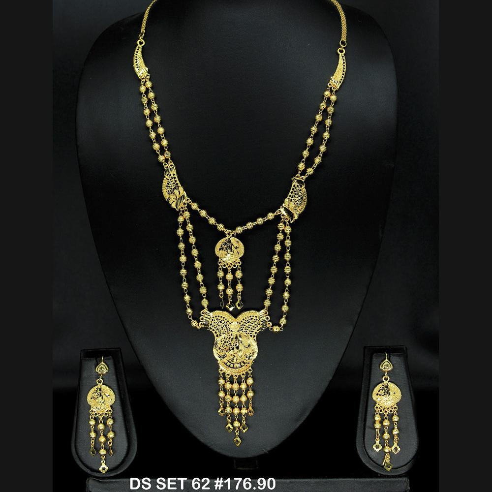 Mahavir Forming Look Gold Plated beautiful Multi Layer Necklace Set  - DS SET 62