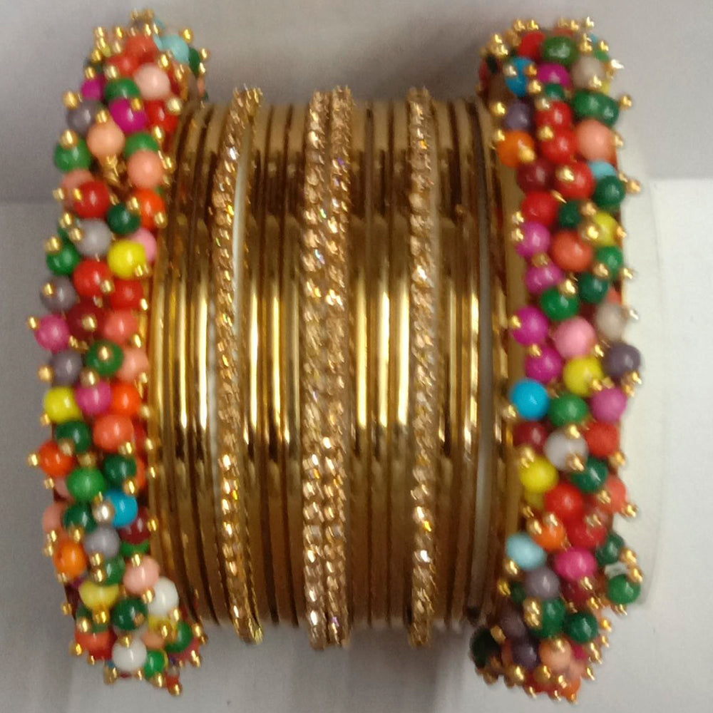 Shree Asha Bangles Gold Plated Austrian Stone Bangles Set - D no. 1894