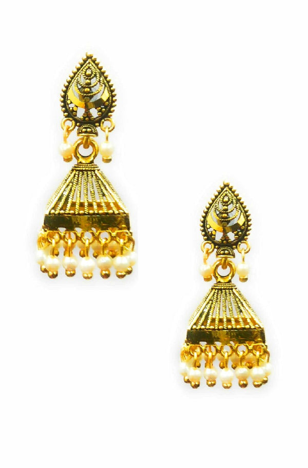 Martina Jewels Gold Plated Pearl Pack Of 6 Jhumki Earrings - E-101