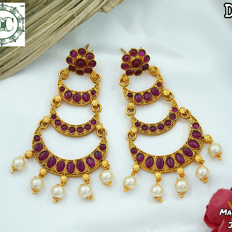 Diksha Collection Gold Plated  Dangler Earrings